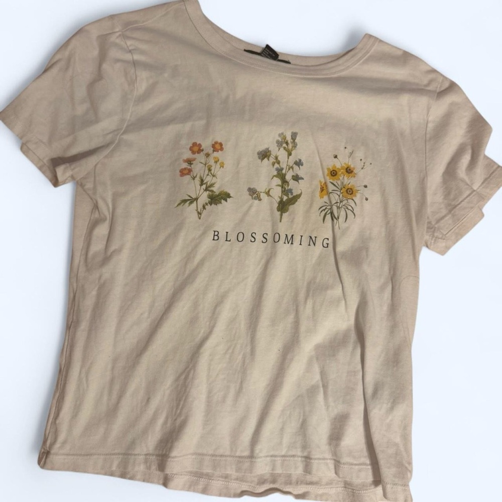 White Floral Graphic Tee